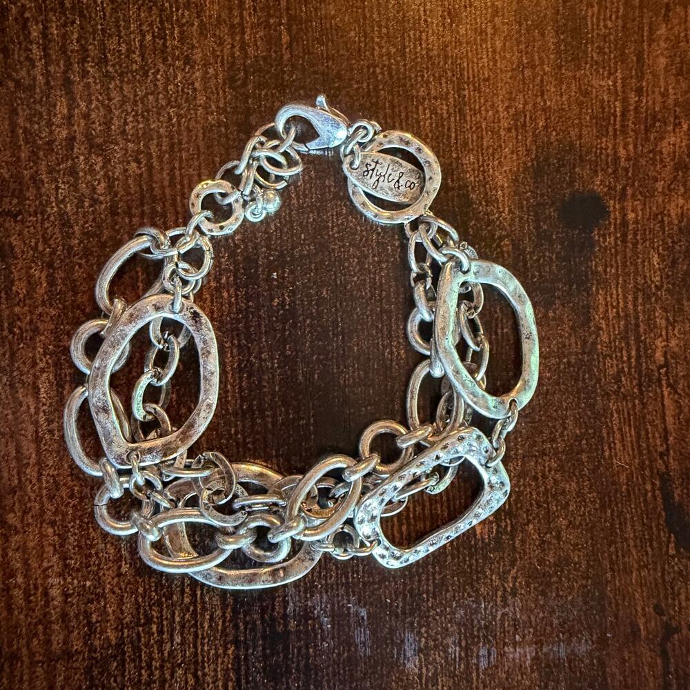 Style & Co Three Strand Silver Bracelet